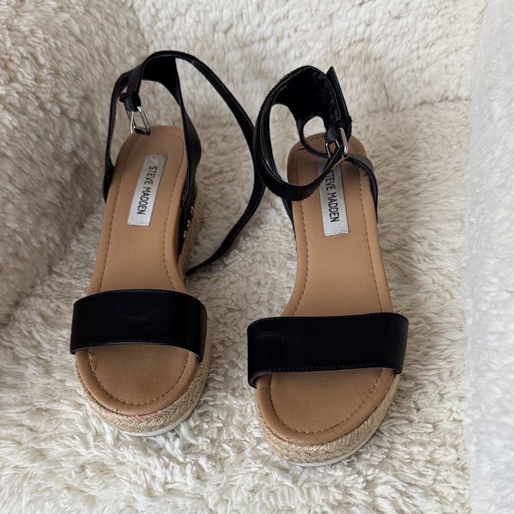Steve Madden Black Espadrille Sandals